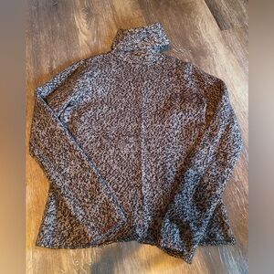 Vintage GAP Brown and Cream Knit Turtleneck Sweater